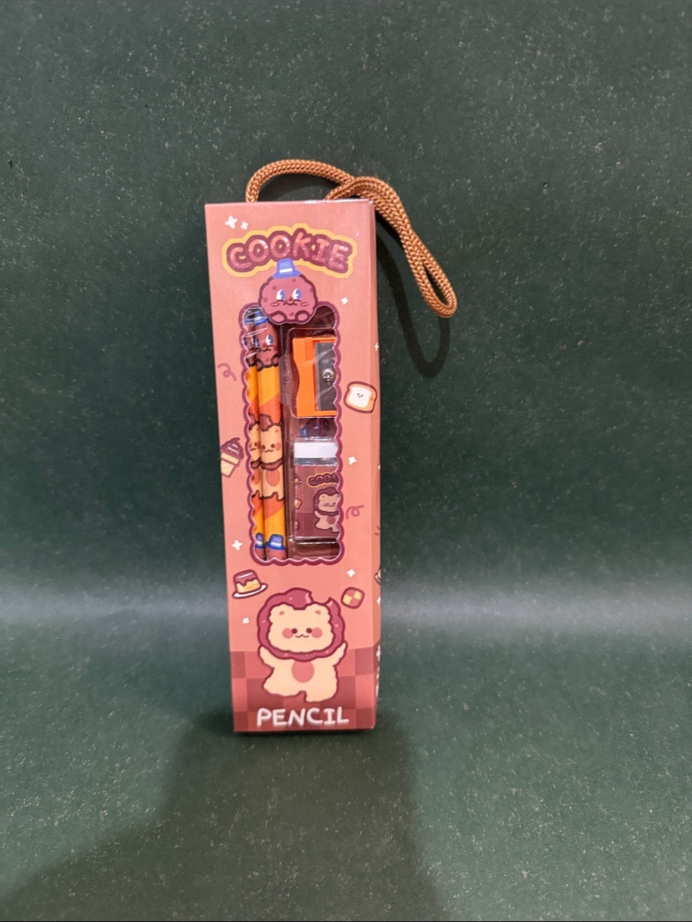 Cookie Pencil Set - Pink Brown Kids Pencil Gift